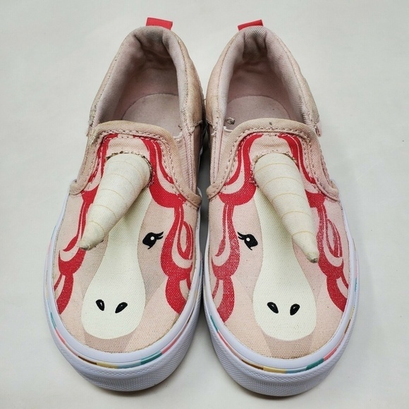 VANS "ASHER" Unicorn Pink Glitter Slip on Shoes US Missy 11 EU 27.5 Girls - Picture 8 of 11